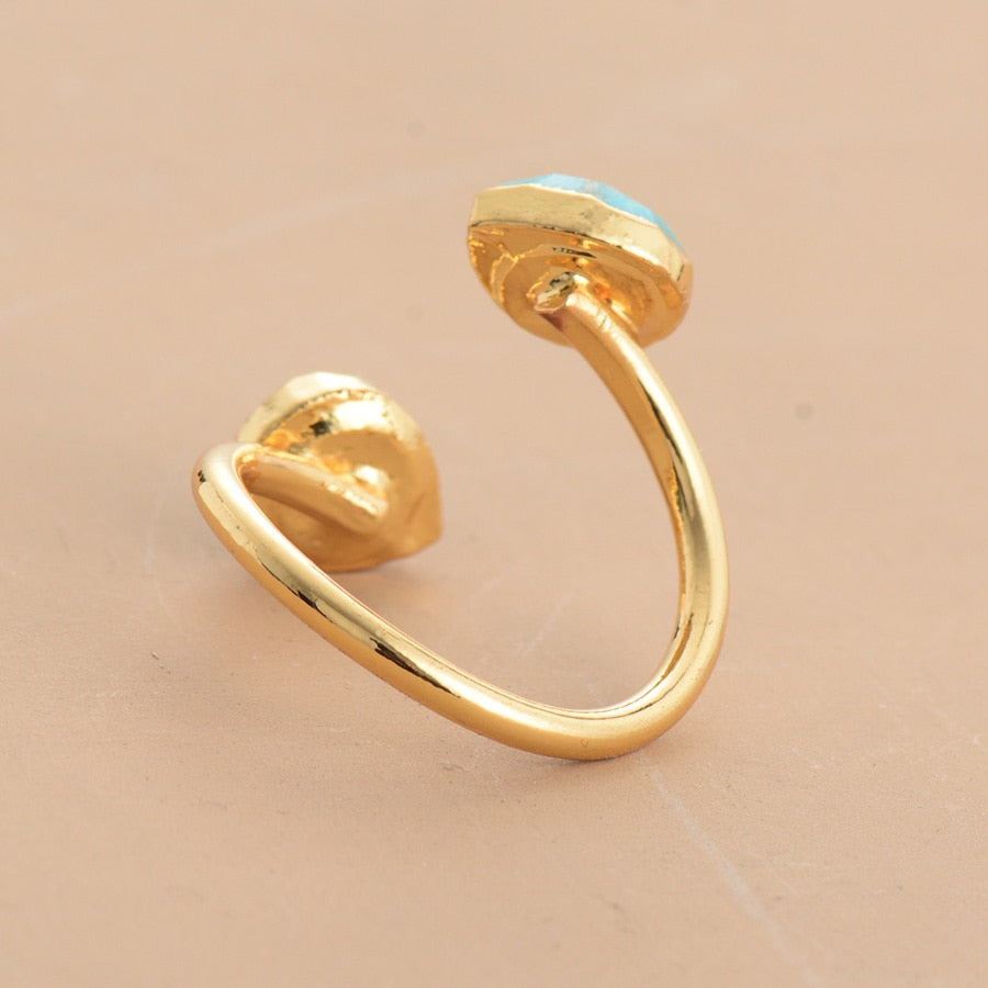 Turquoise Drops Women's Gemstone Ring - Allora Jade