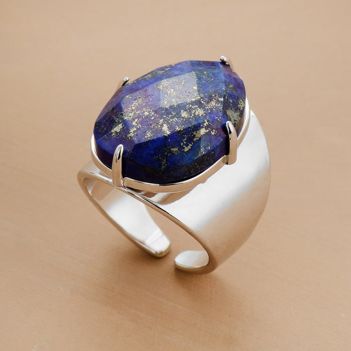 Natural Lapis Lazuli Statement Ring - Allora Jade