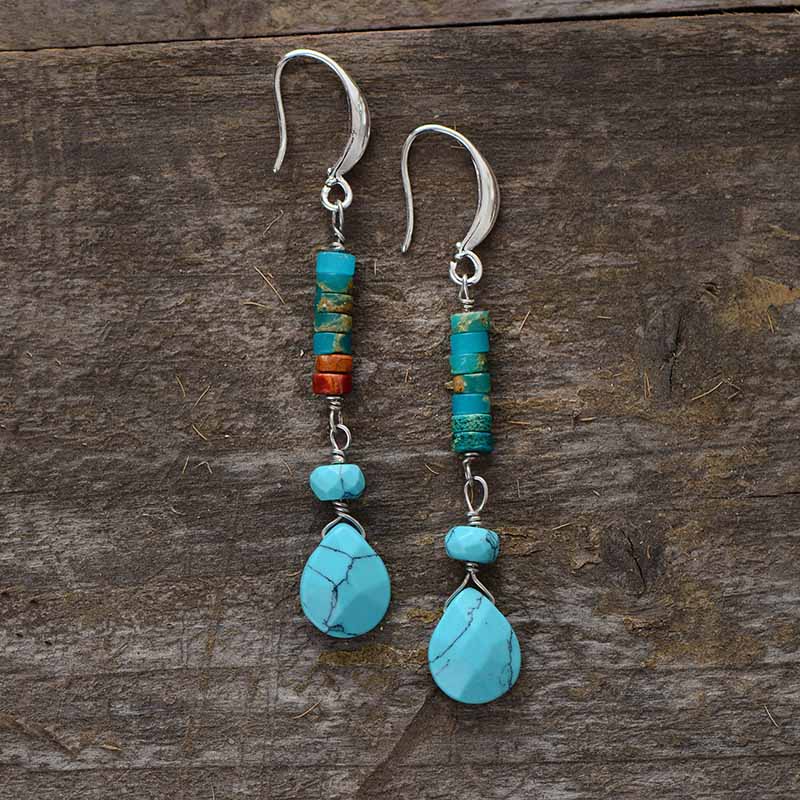 'Yirabang' Jasper & Turquoise Howlite Earrings | ALLORA JADE
