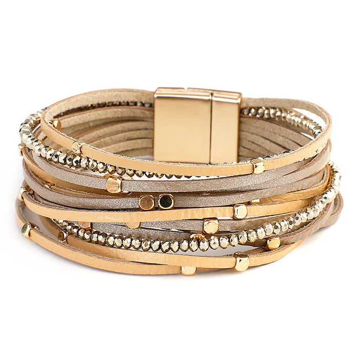 'Gindadala' Beads Cuff Bracelet - gold | Allora Jade