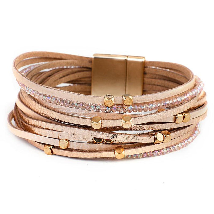 'Gindadala' Beads Cuff Bracelet - pink - Womens Bracelets - Allora Jade