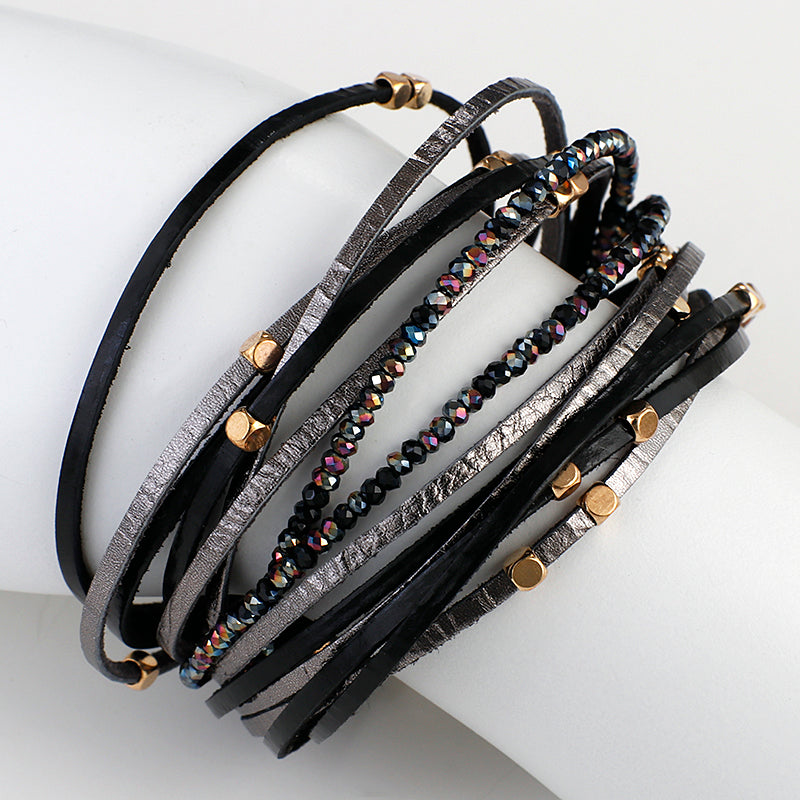 'Gindadala' Beads Cuff Bracelet - black | Allora Jade