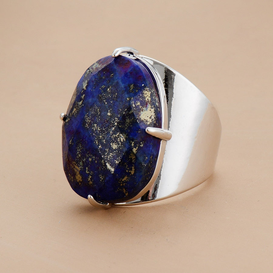 Natural Lapis Lazuli Statement Ring - Allora Jade