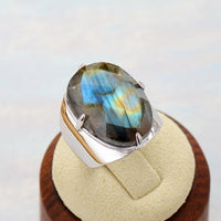 Natural Labradorite Statement Ring - Allora Jade