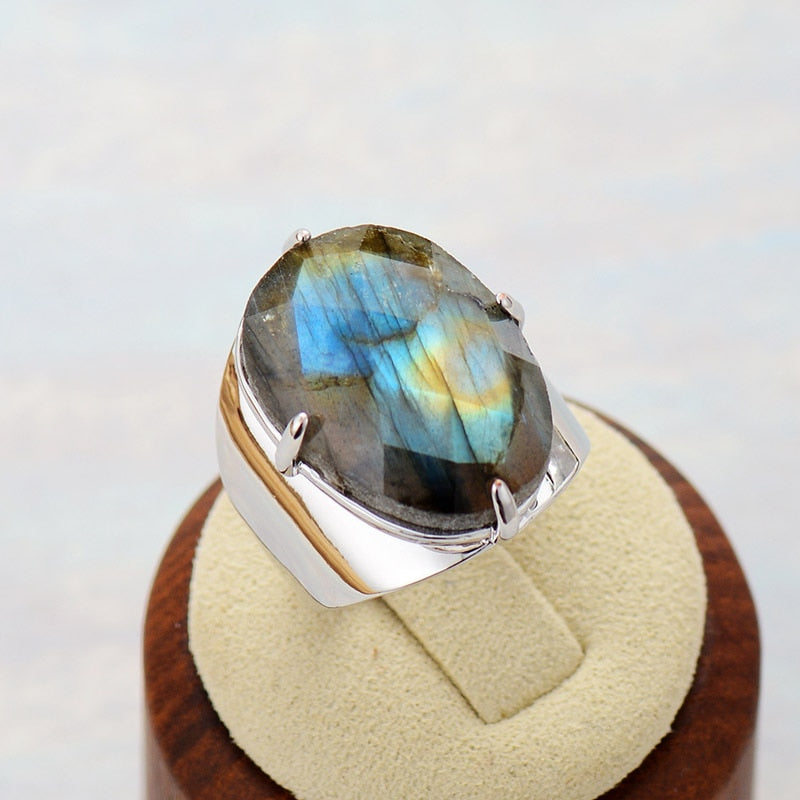 Natural Labradorite Statement Ring - Allora Jade