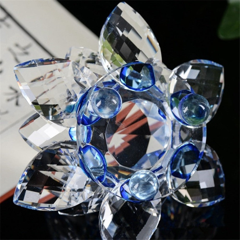 'Blue Lotus' Flower Glass Ornament - Allora Jade