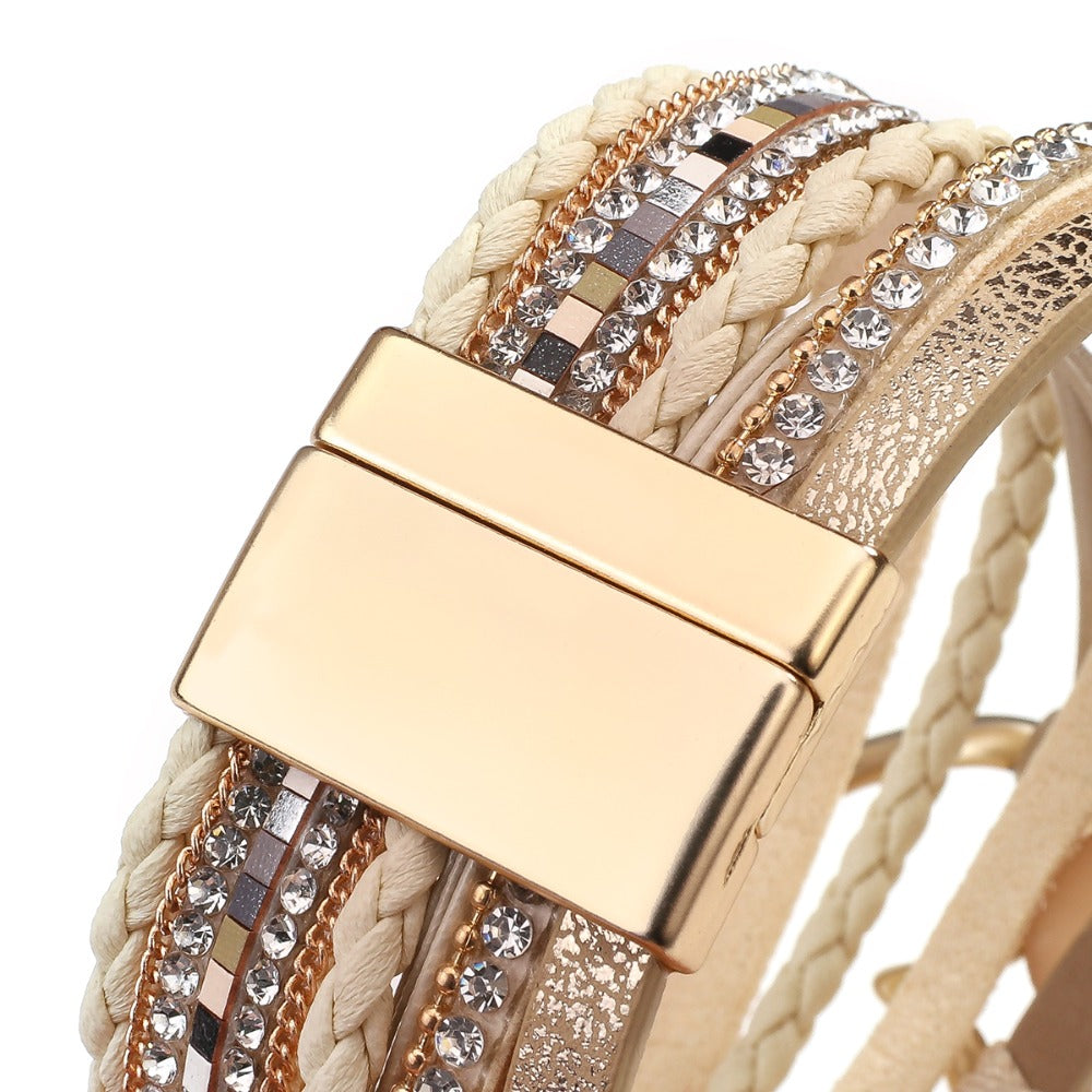 'Dalgu' Heart Charm Cuff Bracelet - beige | Allora Jade