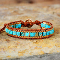Bohemian Sky Blue Imperial Jasper Cuff Bracelet | Allora Jade