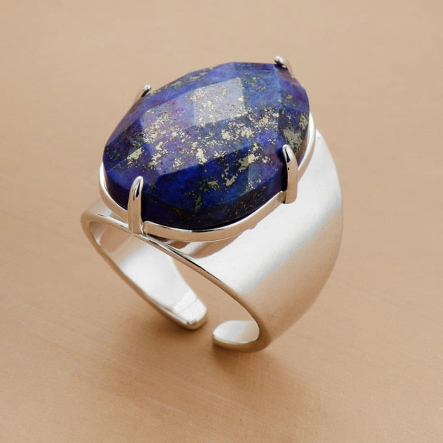 Natural Lapis Lazuli Statement Ring - Allora Jade