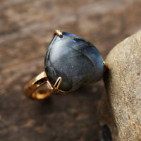 Labradorite Heart Adjustable Women's Ring - Allora Jade