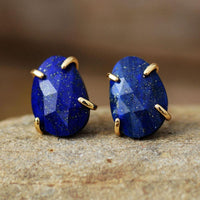 'Balanda' Natural Lapis Lazuli Stud Earrings | Allora Jade