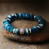 Bohemian Blue Apatite and Tree of Life Charm Bracelet - Allora Jade
