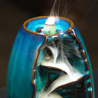 'The Waterfall' Ceramic Incense Holder - Blue - Decor Incense Holder - Allora Jade