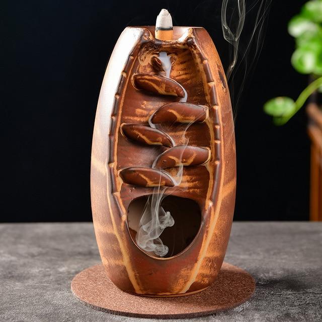 'The Waterfall' Ceramic Incense Holder - Tan - Decor Incense Holder - Allora Jade