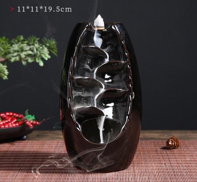 'The Waterfall' Ceramic Incense Holder - Dark - Decor Incense Holder - Allora Jade