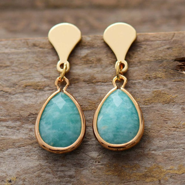 'Guriyan' Amazonite Drop Earrings | Allora Jade