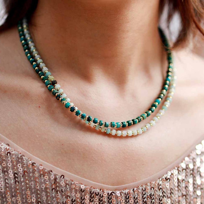 Women's Bohemian 'Wuurra' Gemstone Choker Necklace - Allora Jade