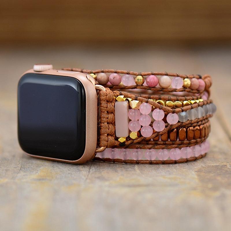 Rose gold beaded apple watch outlet band