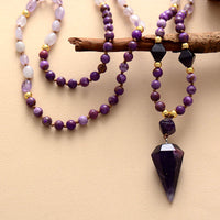 Women's 'Ngalgarra' Jasper and Amethyst Gemstone Pendant Necklace - Allora Jade