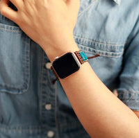 Jasper Beads Apple Watch Band Wax Cord Cuff - Allora Jade