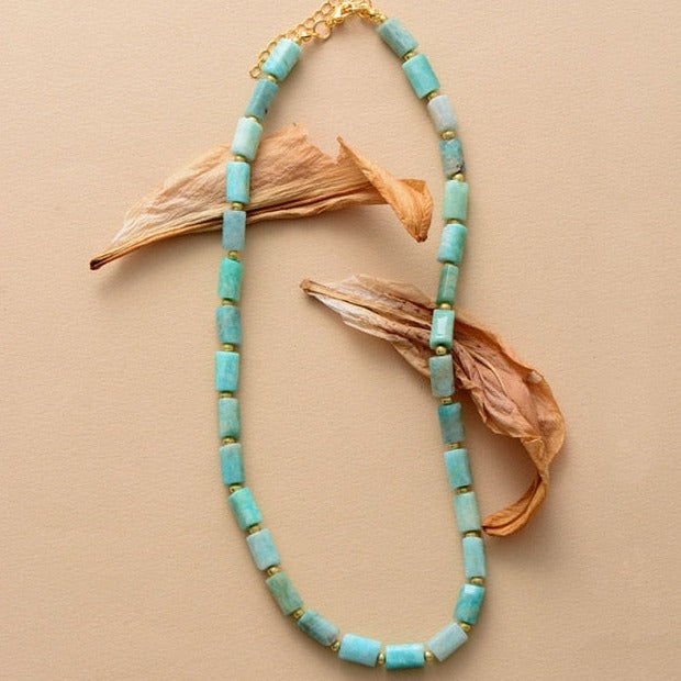 'Maranirra' Natural Amazonite Choker Necklace - Allora Jade