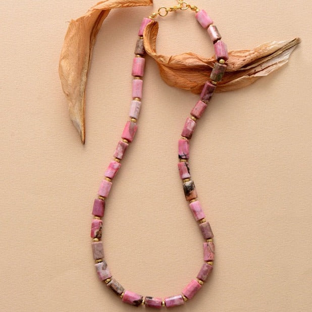 'Maranirra' Natural Rhodonite Choker Necklace - Allora Jade