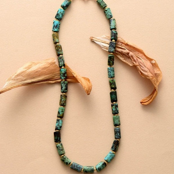 'Maranirra' Natural African Turquoise Choker Necklace - Allora Jade