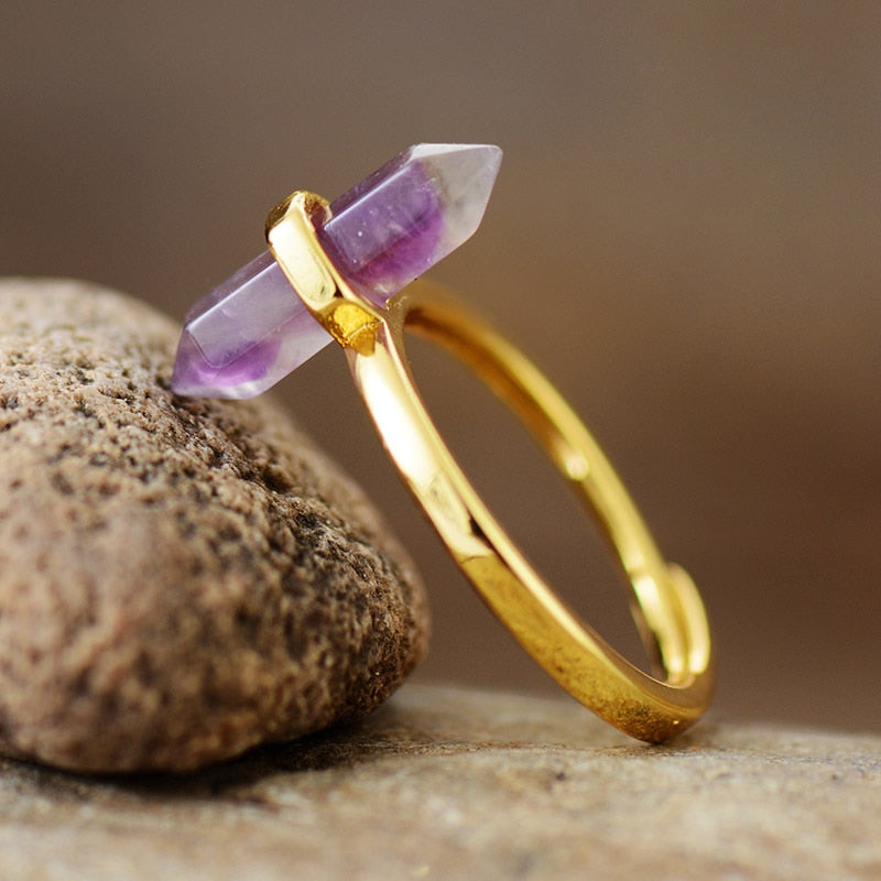 Amethyst Hexagonal Cone Ring - Allora Jade