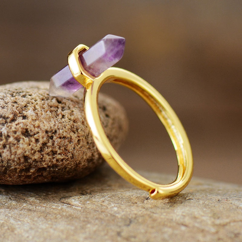 Amethyst Hexagonal Cone Ring - Allora Jade