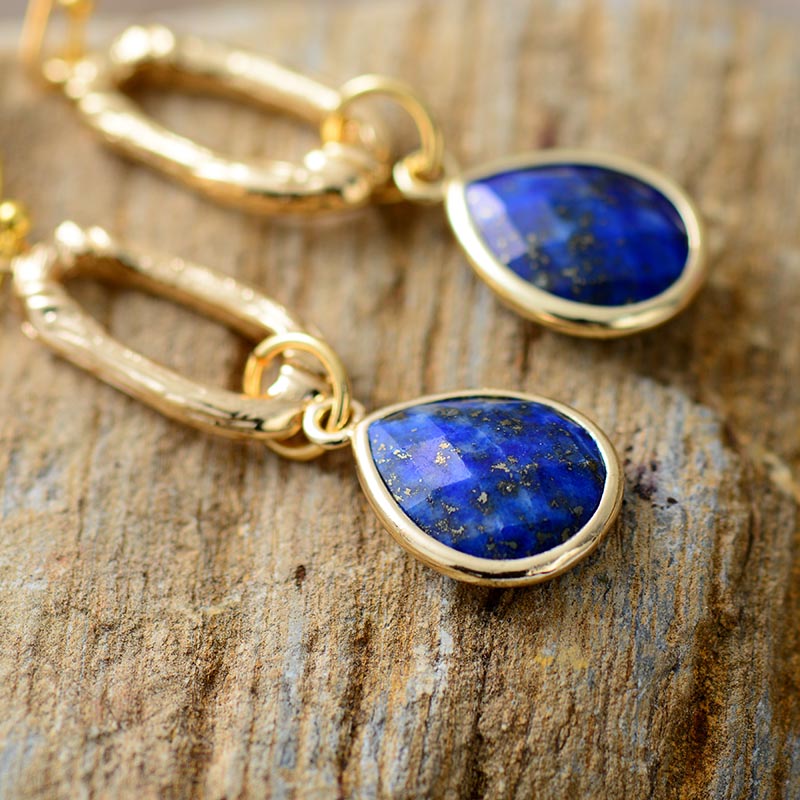 'Kirra' Lapis Lazuli Dangle Drop Earrings | Allora Jade