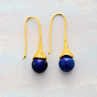 'Dhin' Natural Lapis Lazuli Drop Earrings | Allora Jade