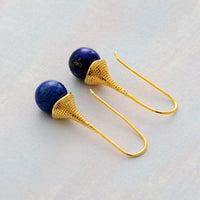 'Dhin' Natural Lapis Lazuli Drop Earrings | Allora Jade