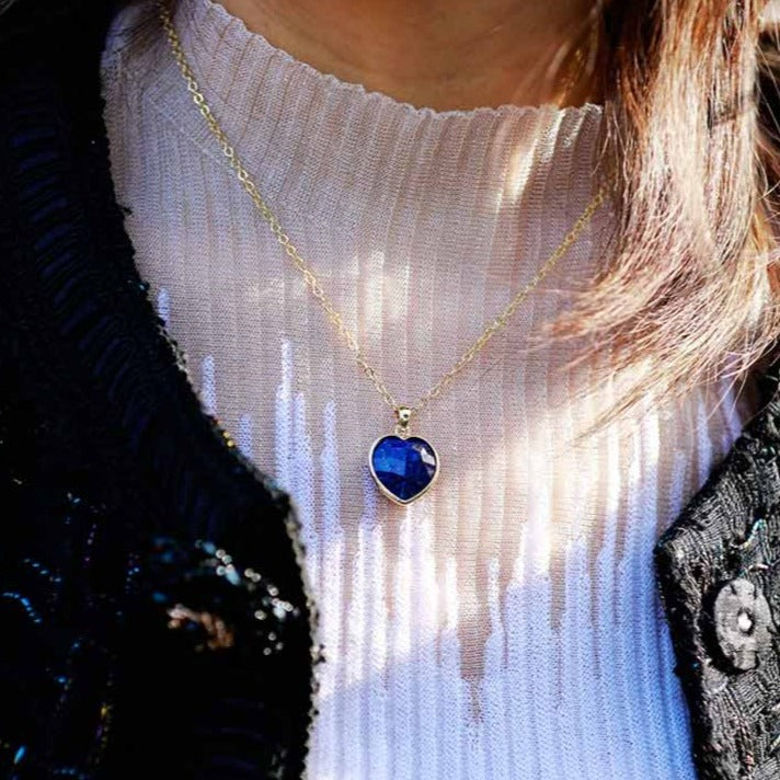 'Lapis Lazuli Heart' Pendant Necklace - Allora Jade
