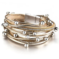 'Dhindha' Rhinestones and Beads Wrap Bracelet - gold | Allora Jade