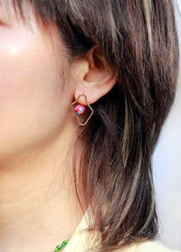 'Midhang' Jasper Irregular Stud Earrings | Allora Jade