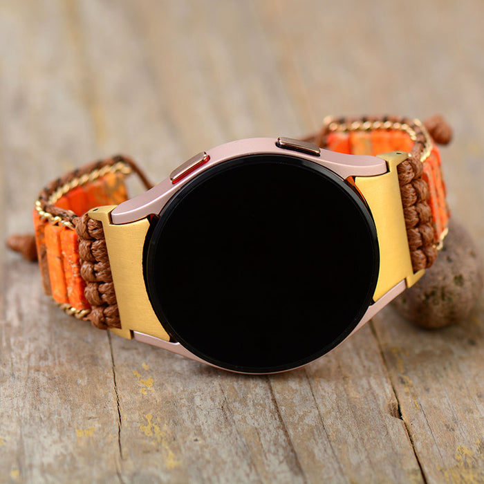 Orange Jasper Samsung Galaxy Watch 4 Band - Allora Jade