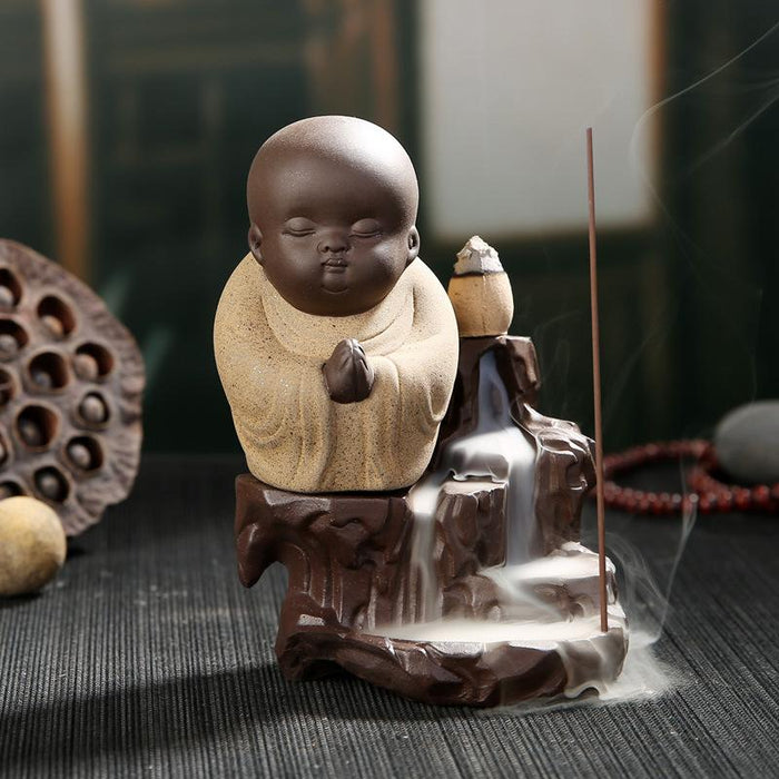 'The Little Monk' Handmade Ceramic Incense Holder - Allora Jade